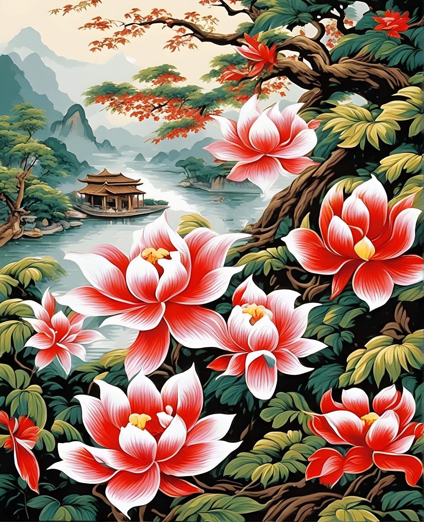 Vietnamese Silk Art OD (10) - Van-Go Paint-By-Number Kit