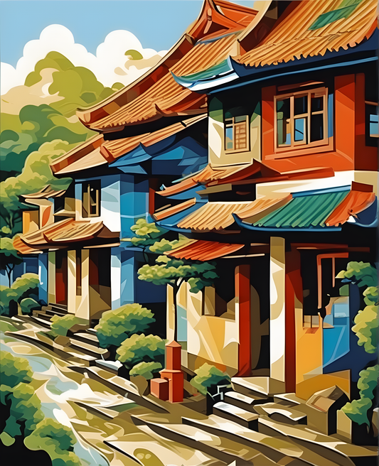 Vietnamese Silk Art OD (11) - Van-Go Paint-By-Number Kit