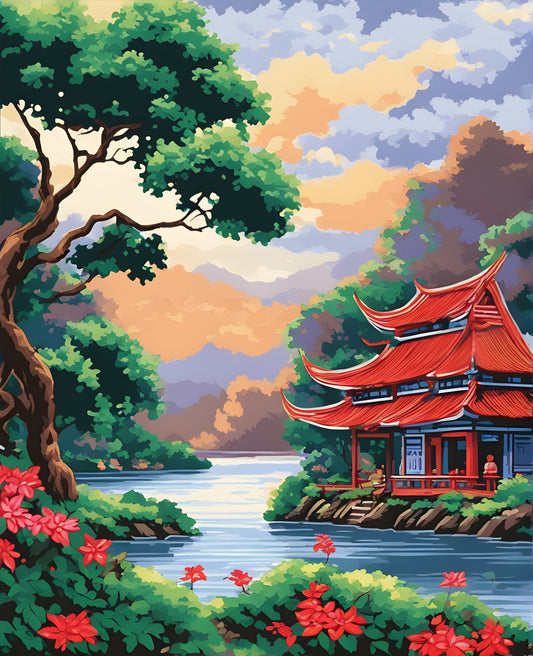 Vietnamese Silk Art OD (3) - Van-Go Paint-By-Number Kit