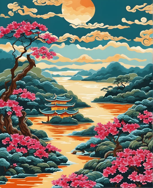 Vietnamese Silk Art OD (2) - Van-Go Paint-By-Number Kit