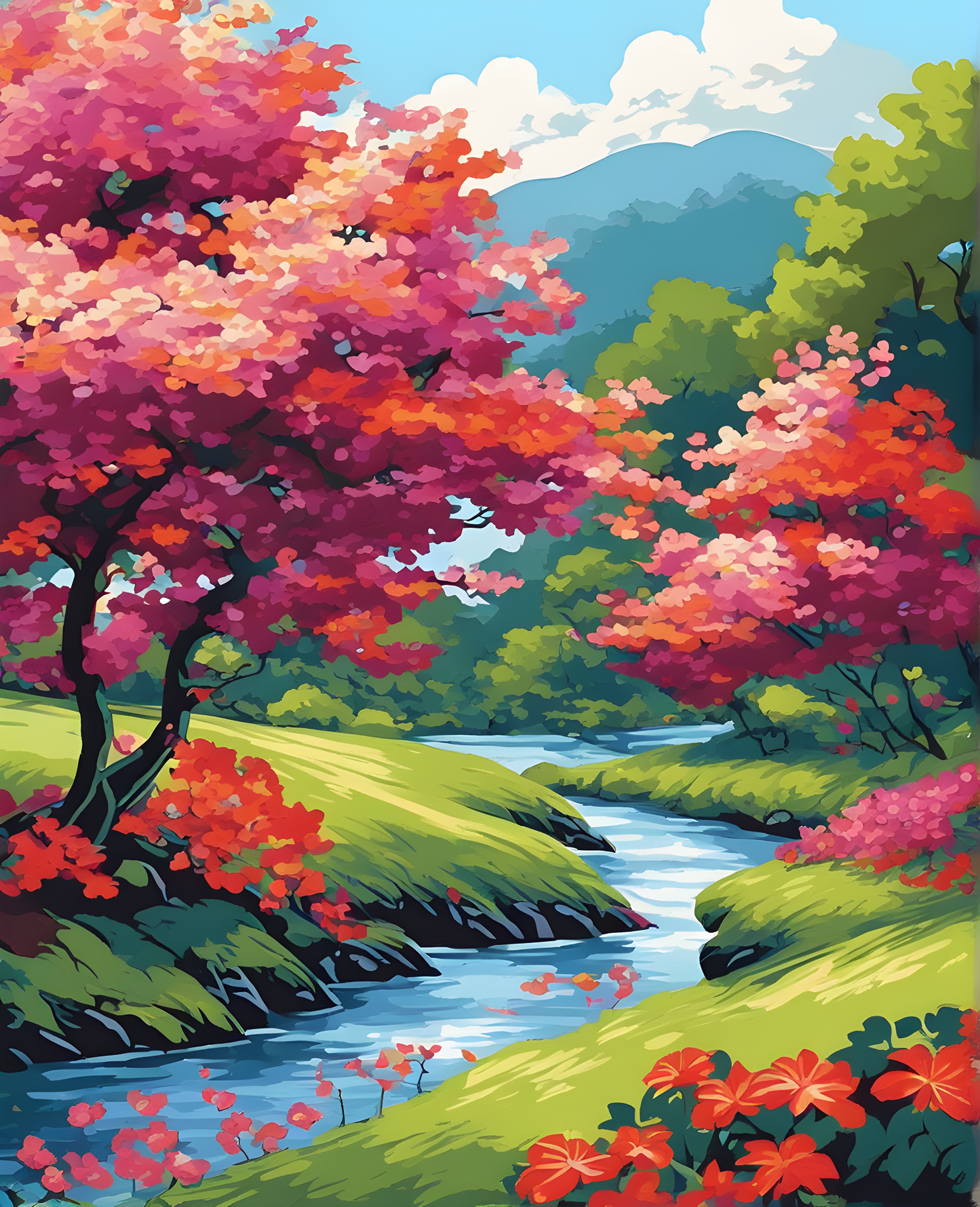 Vietnamese Silk Art OD (25) - Van-Go Paint-By-Number Kit