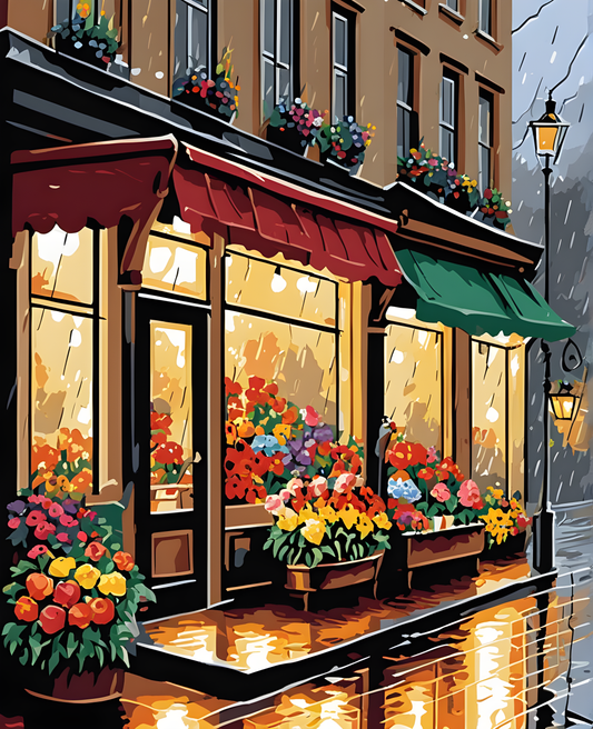 Flower Shop on a Rainy Day - Van-Go Paint-By-Number Kit