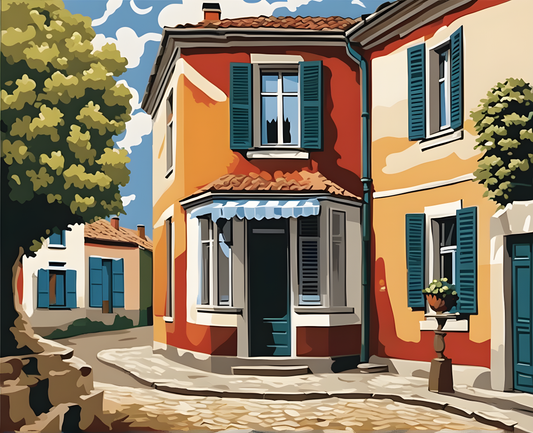 Village Corner - Van-Go Paint-By-Number Kit
