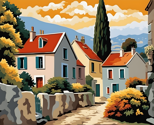 Village Landscape - Van-Go Paint-By-Number Kit