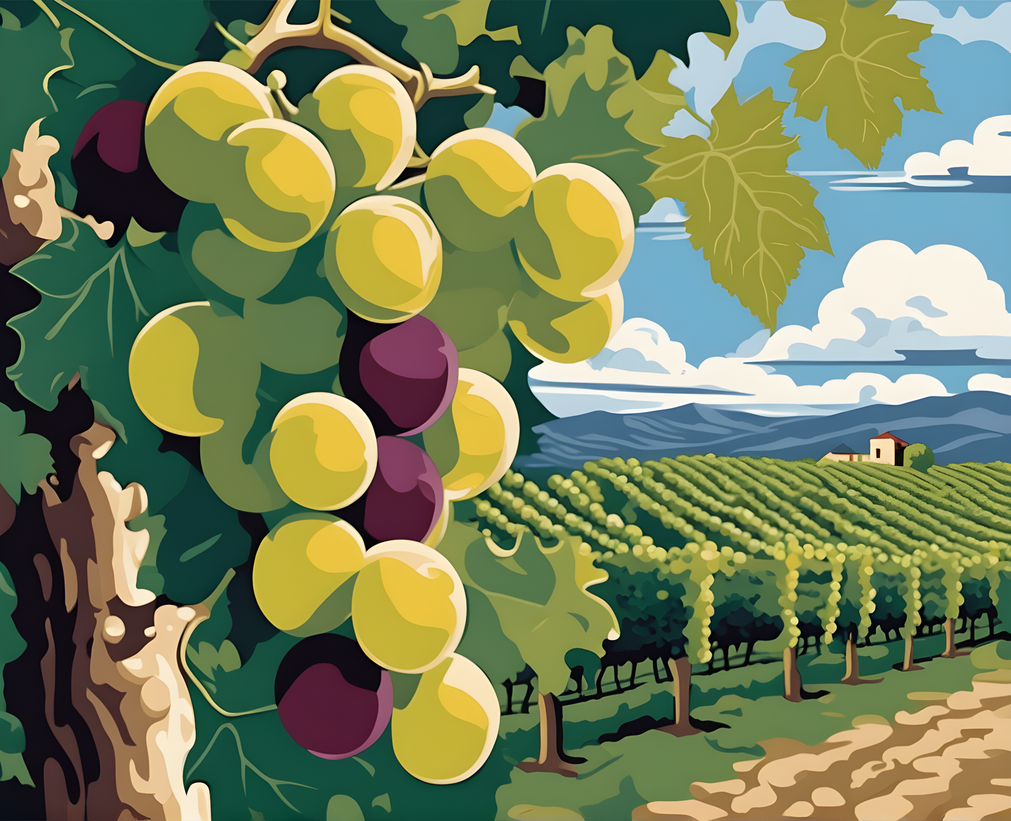 Vineyard Grapes (1) - Van-Go Paint-By-Number Kit