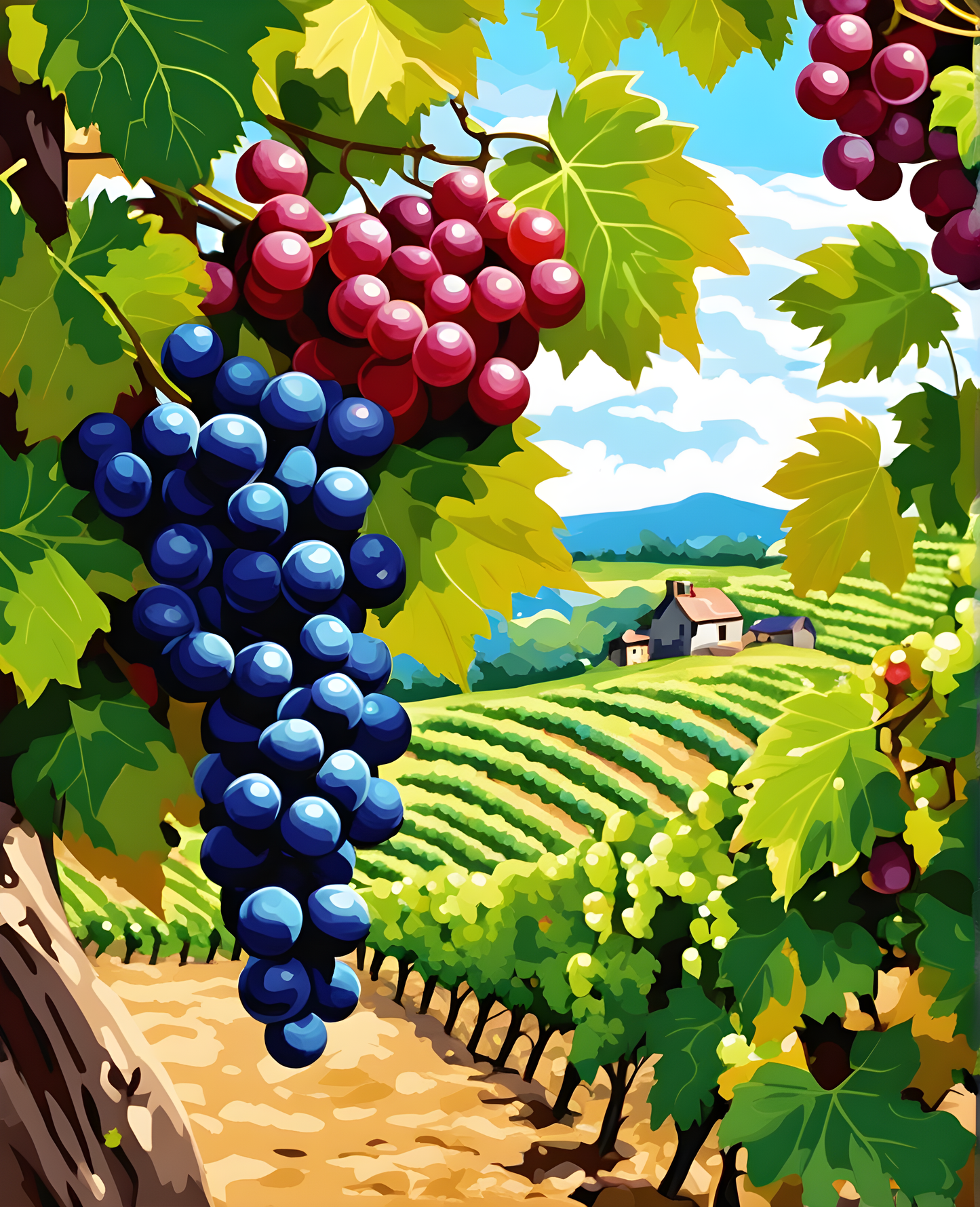 Vineyard Grapes (2) - Van-Go Paint-By-Number Kit