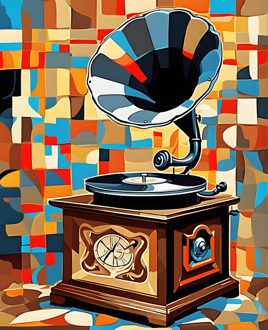 Vintage Gramophone (2) - Van-Go Paint-By-Number Kit