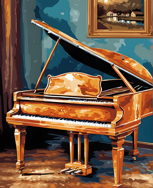 Vintage Grand Piano (2) - Van-Go Paint-By-Number Kit