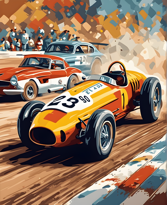 Vintage Race Car PD (3) - Van-Go Paint-By-Number Kit