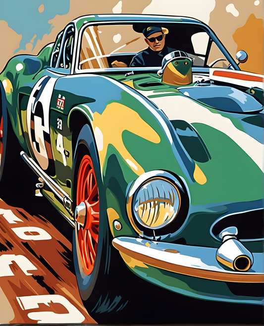 Vintage Race Car (1) - Van-Go Paint-By-Number Kit