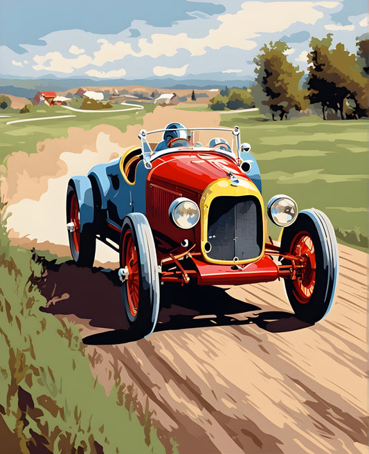 Vintage Race Car (2) - Van-Go Paint-By-Number Kit