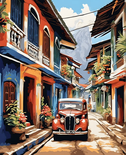 Vintage Street, Thailand - Van-Go Paint-By-Number Kit