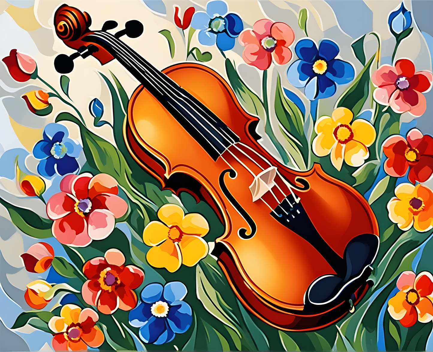 Violin and Flowers - Van-Go Paint-By-Number Kit