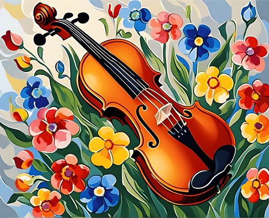 Violin and Flowers - Van-Go Paint-By-Number Kit