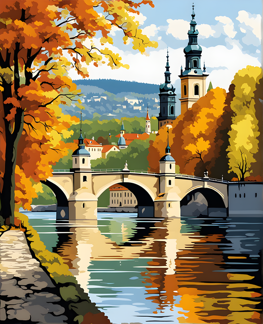 Prague Collection PD (3) - Vltava River - Van-Go Paint-By-Number Kit