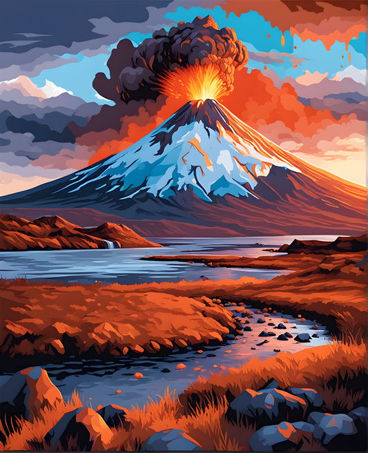 Iceland Collection PD (2) - Volcano - Van-Go Paint-By-Number Kit