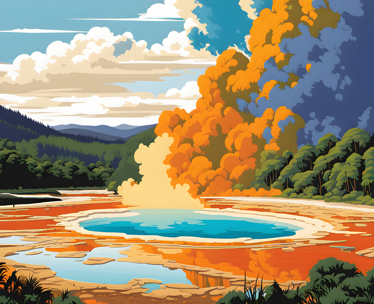New Zealand Collection PD (69) - Wai-O-Tapu Thermal Wonderland - Van-Go Paint-By-Number Kit