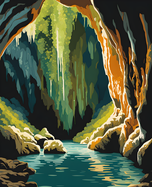 Waitomo Caves, NZ (1) - Van-Go Paint-By-Number Kit