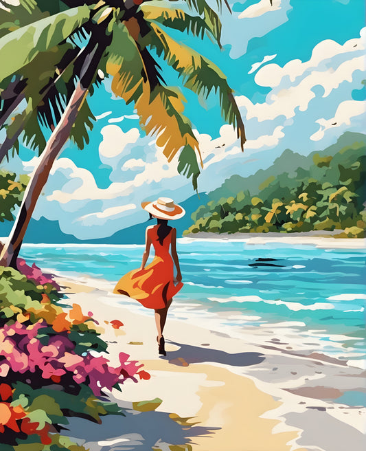 Walking on the Island Beach PD - Van-Go Paint-By-Number Kit