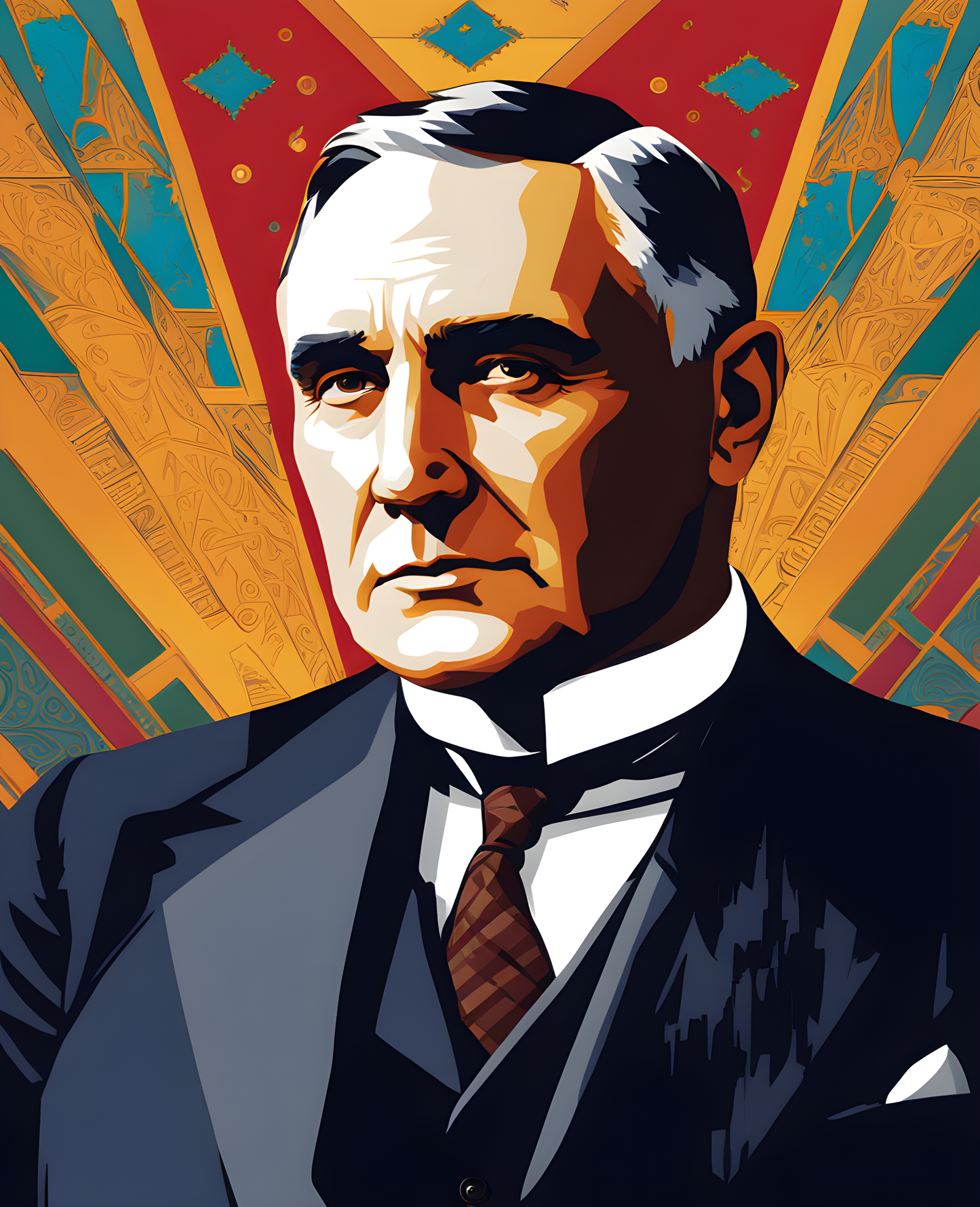 USA Presidential Portraits PD (38) - Warren G. Harding - Van-Go Paint-By-Number Kit