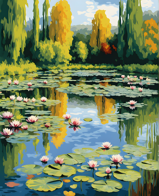 Water Lilies (9) - Van-Go Paint-By-Number Kit