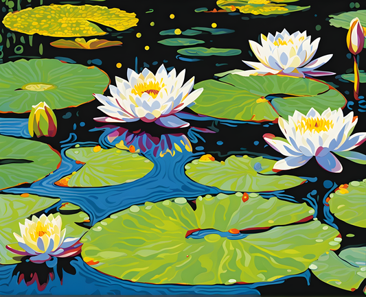 Water Lilies (8) - Van-Go Paint-By-Number Kit