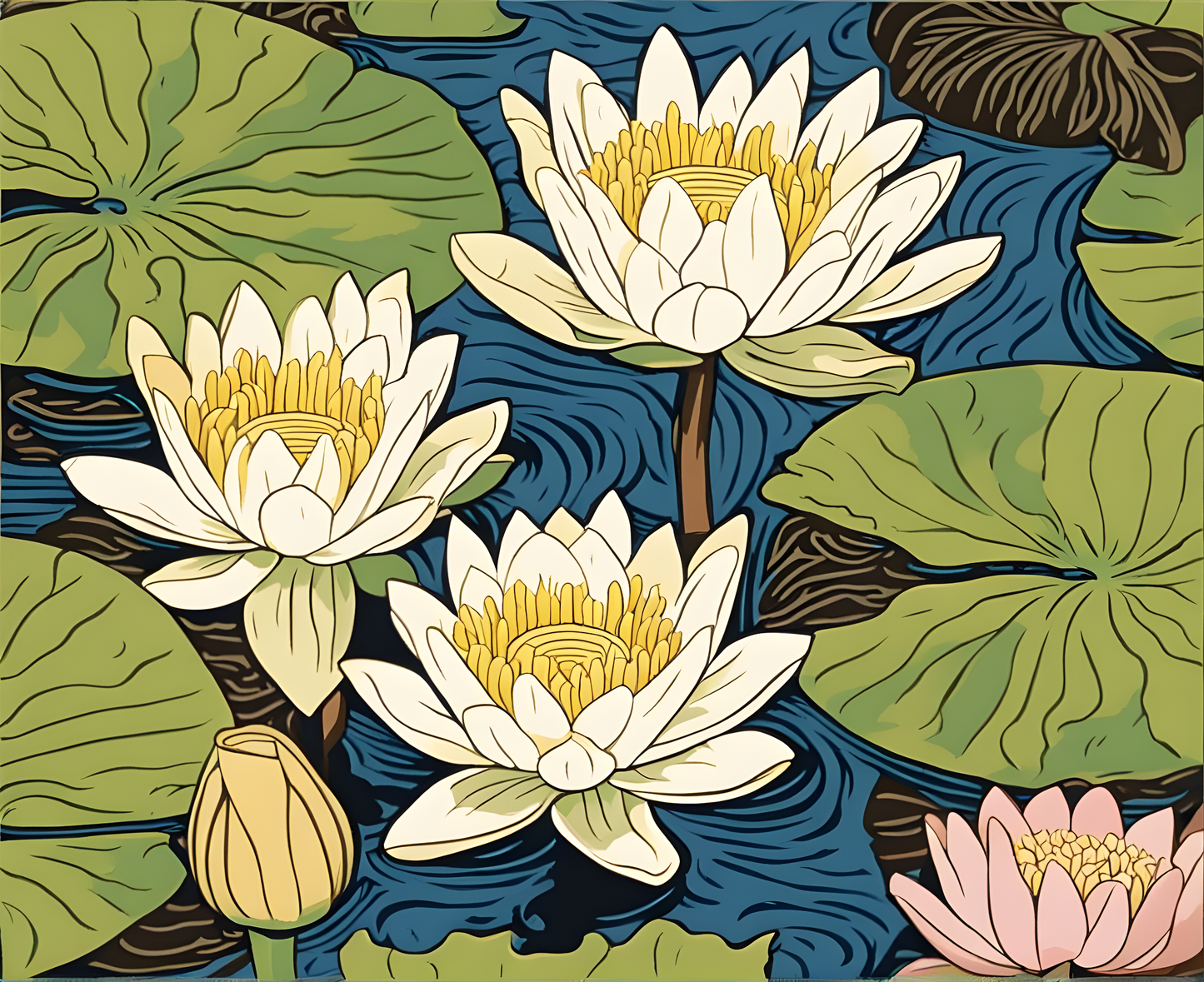 Water Lilies (2) - Van-Go Paint-By-Number Kit
