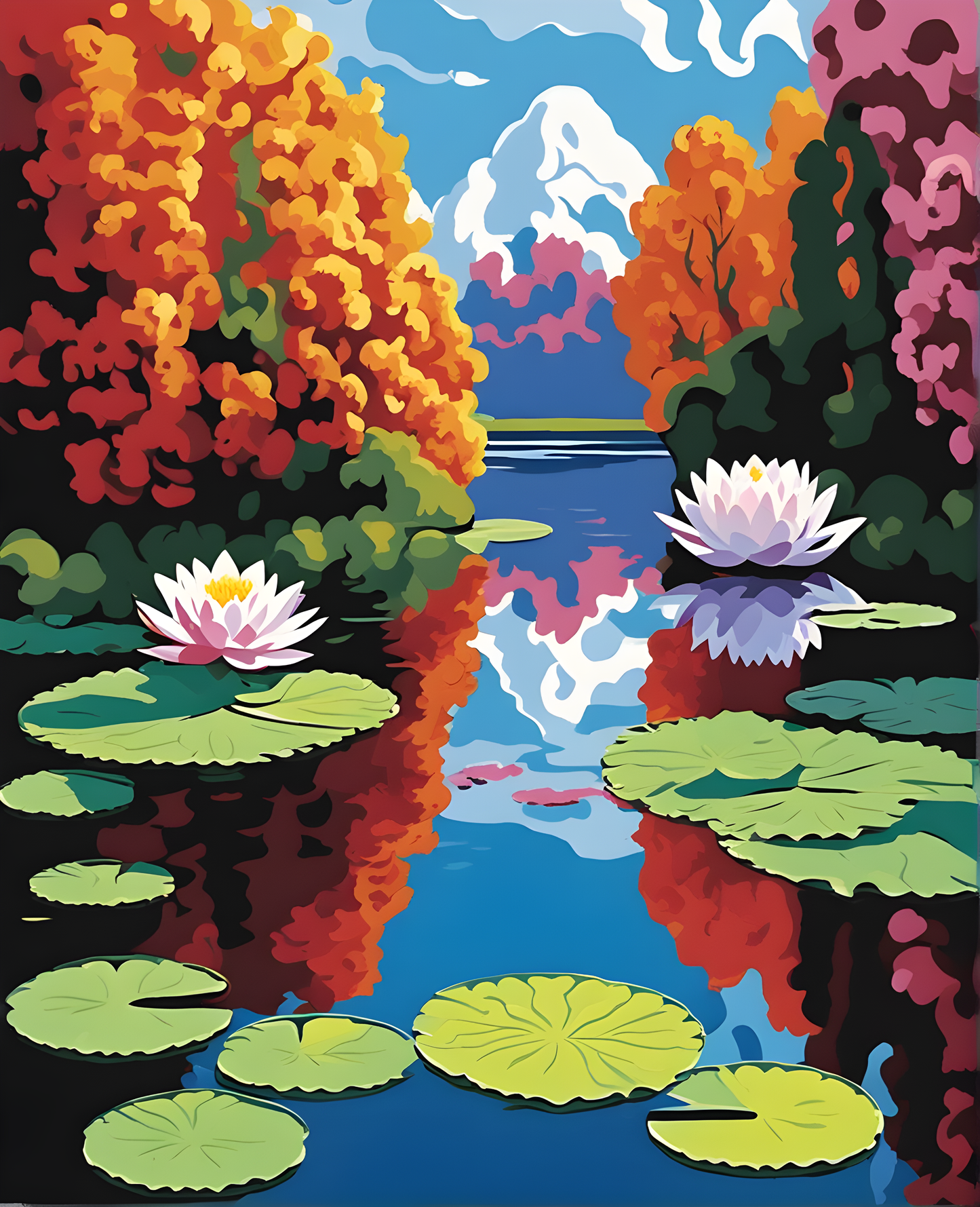 Flowers Collection OD (14) - Water Lily - Van-Go Paint-By-Number Kit