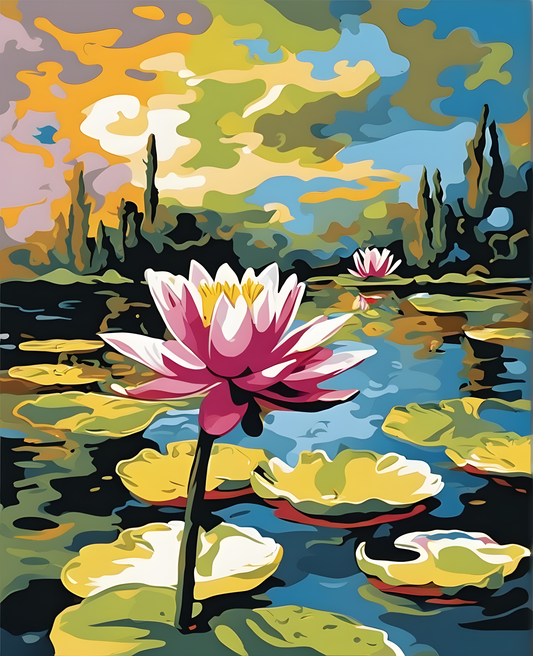 Flowers Collection OD (17) - Water Lily - Van-Go Paint-By-Number Kit