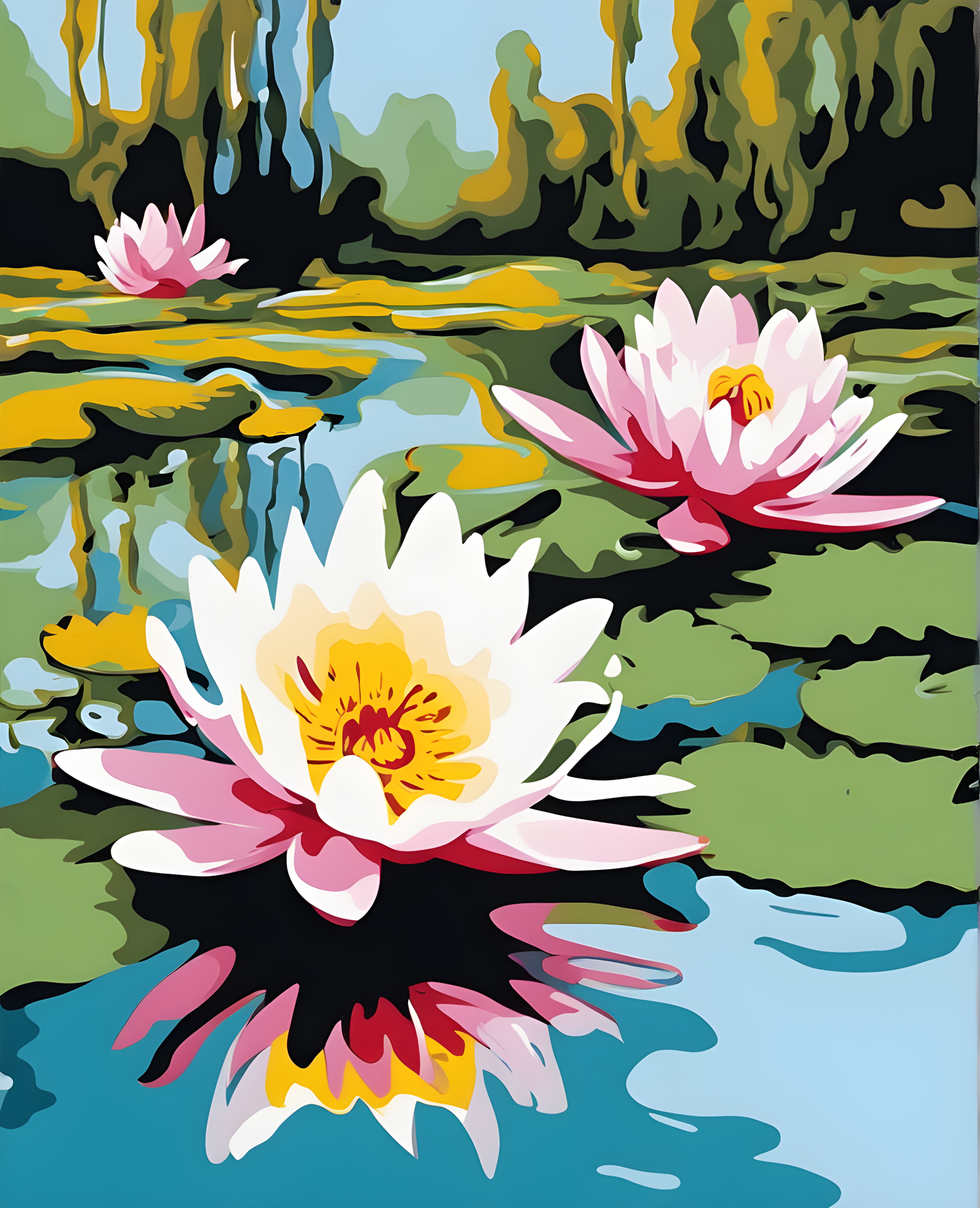 Flowers Collection OD (18) - Water Lily - Van-Go Paint-By-Number Kit
