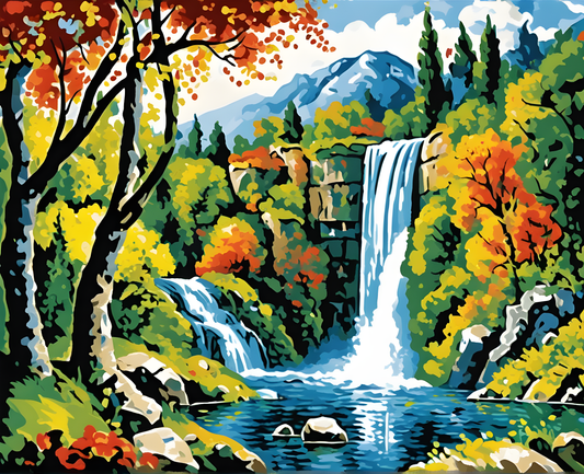 Waterfall (2) - Van-Go Paint-By-Number Kit