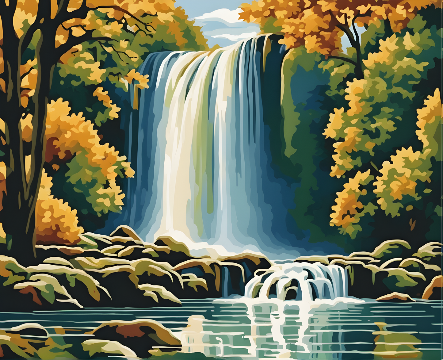 Waterfall (1) - Van-Go Paint-By-Number Kit