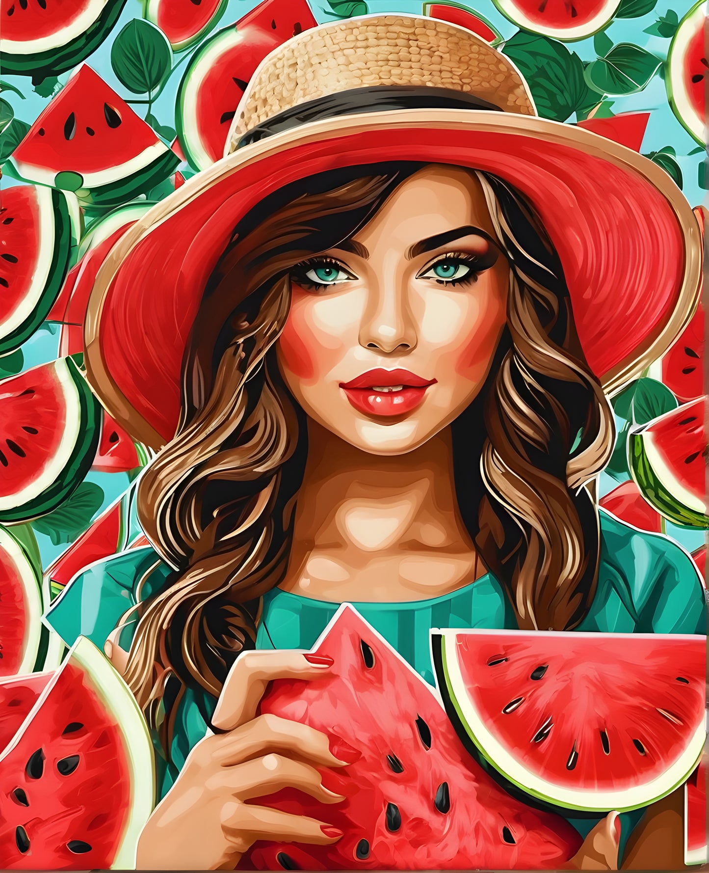 Watermelon girl PD (2) - Van-Go Paint-By-Number Kit