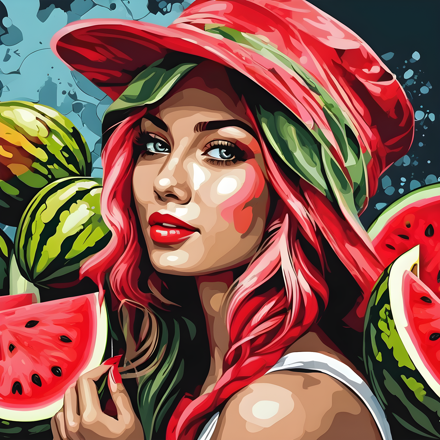 Watermelon girl PD (8) - Van-Go Paint-By-Number Kit