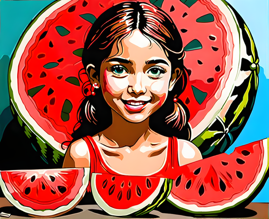 Watermelon girl PD (4) - Van-Go Paint-By-Number Kit