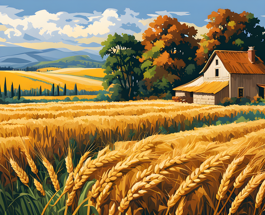 Wheat field with sheaves PD (2) - Van-Go Paint-By-Number Kit