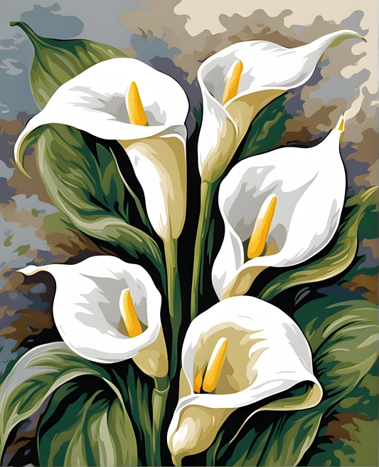 White Calla Lilies - Van-Go Paint-By-Number Kit