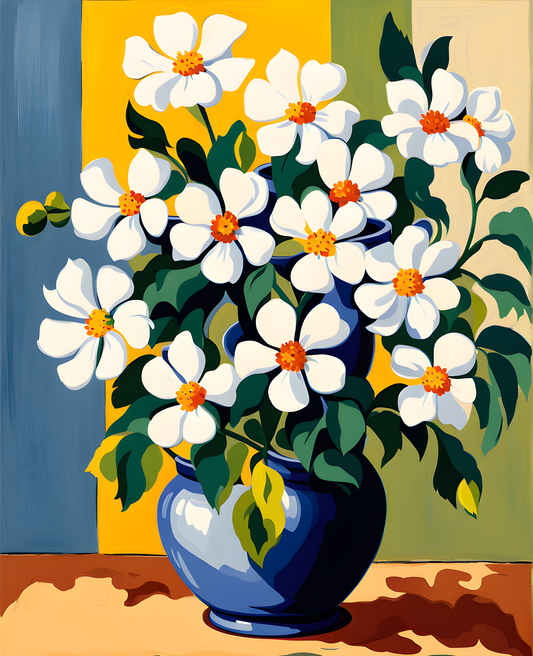 WHITE FLOWERS (1) - Van-Go Paint-By-Number Kit