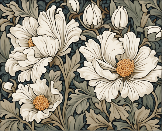 WHITE FLOWERS (3) - Van-Go Paint-By-Number Kit