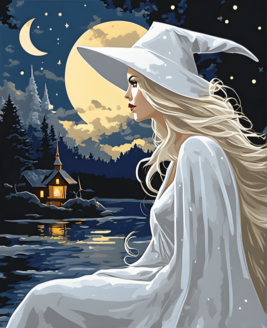 White Witch in Midnight - Van-Go Paint-By-Number Kit