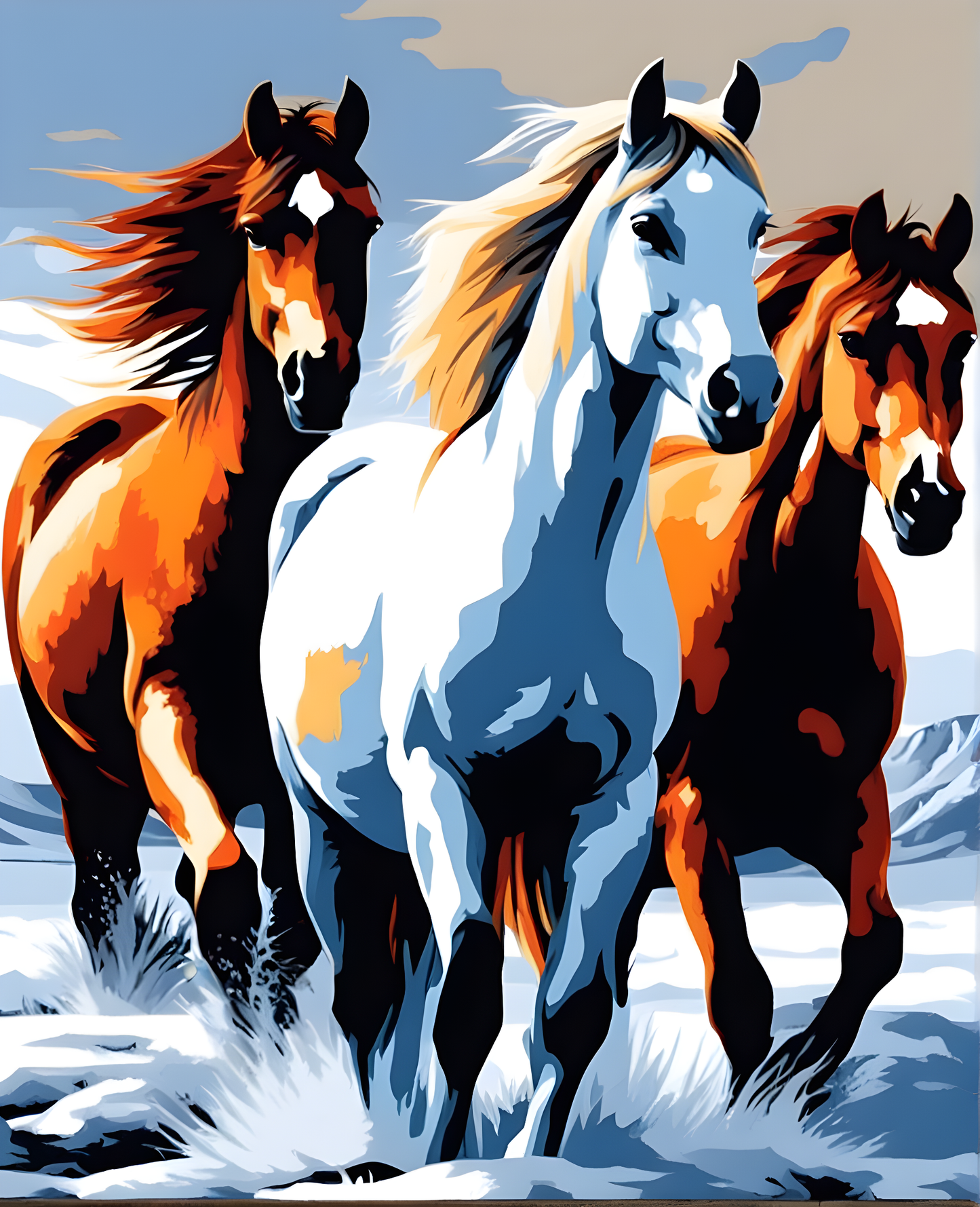 Iceland Collection PD (9) - Wild Horses - Van-Go Paint-By-Number Kit