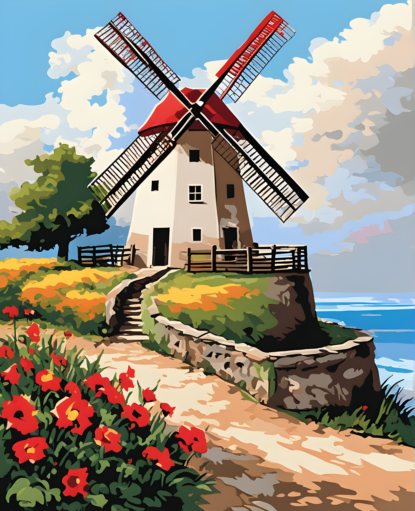 Windmills Collection OD (9) - Van-Go Paint-By-Number Kit