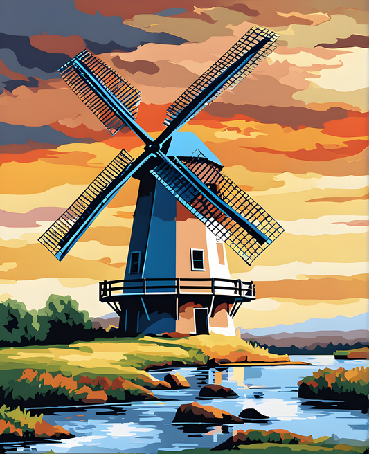 Windmills Collection OD (8) - Van-Go Paint-By-Number Kit