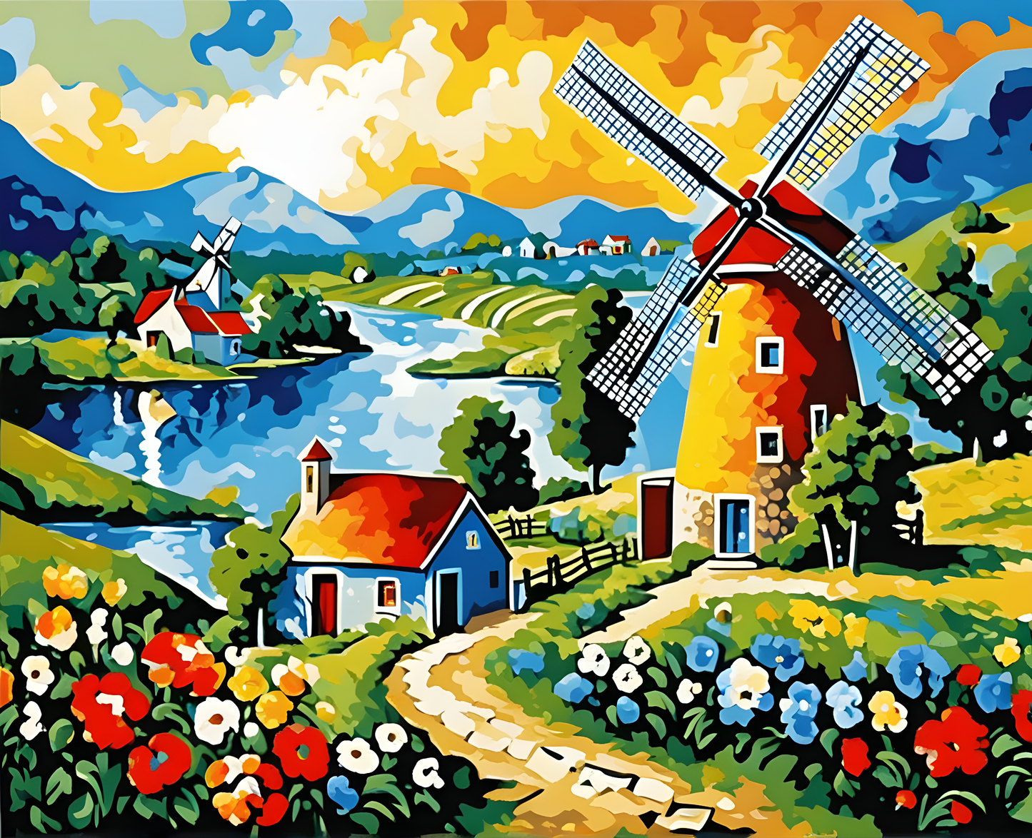 Windmills Collection OD (1) - Van-Go Paint-By-Number Kit