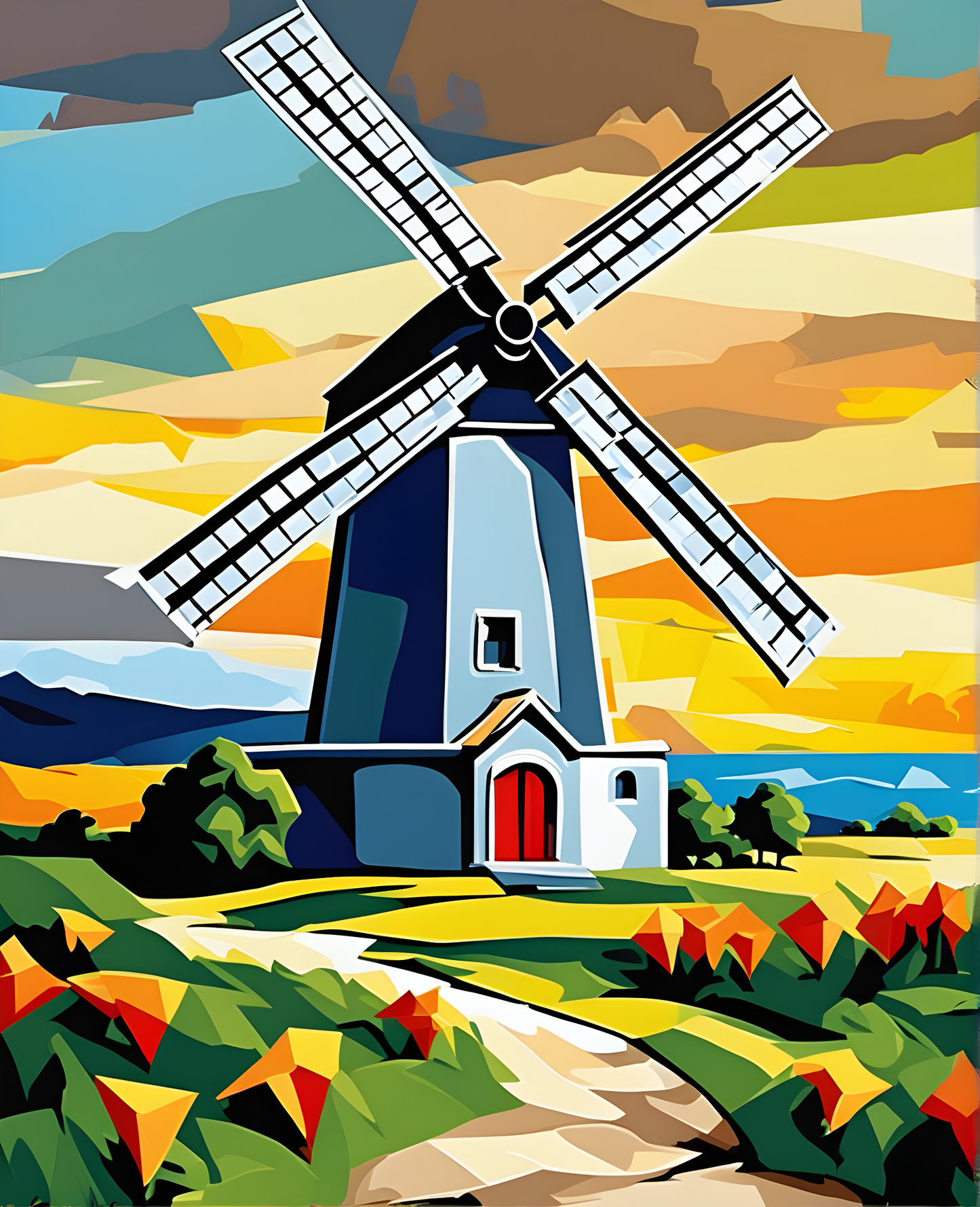 Windmills Collection OD (14) - Van-Go Paint-By-Number Kit