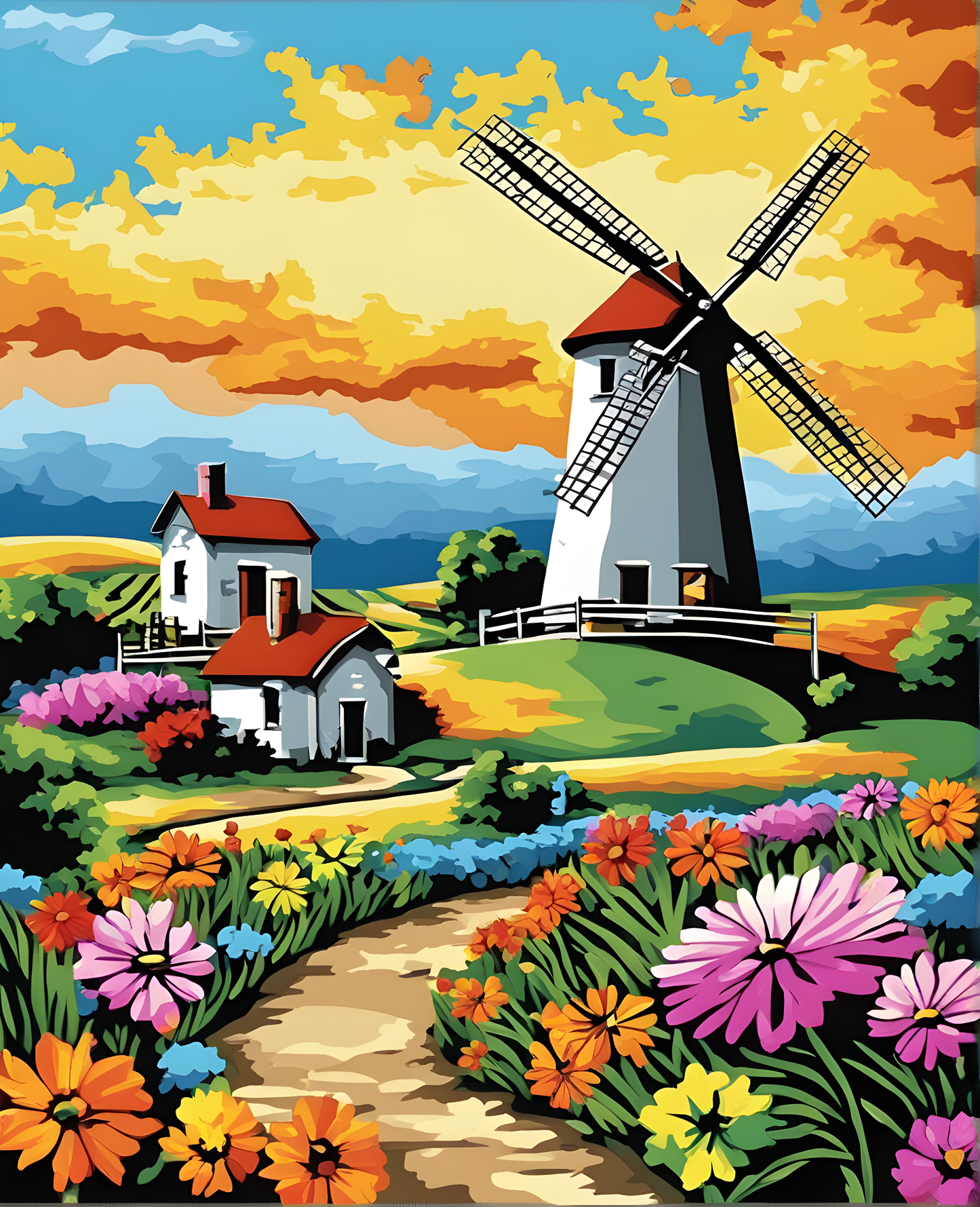 Windmills Collection OD (4) - Van-Go Paint-By-Number Kit