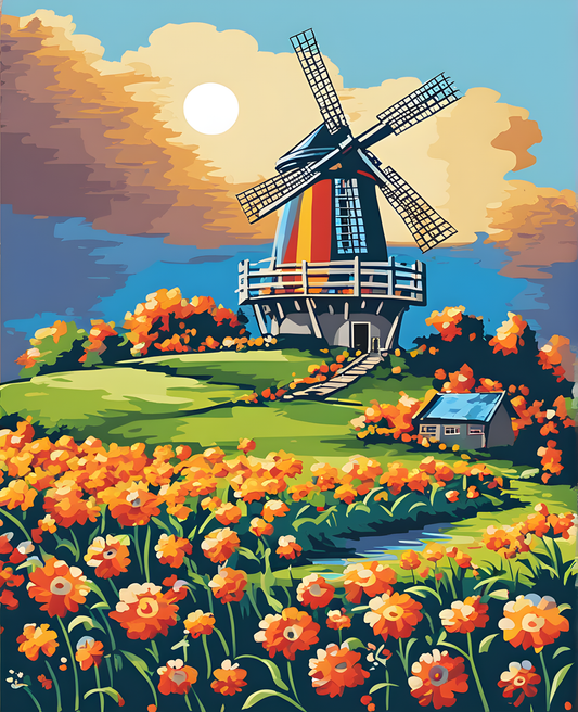 Windmills Collection OD (3) - Van-Go Paint-By-Number Kit