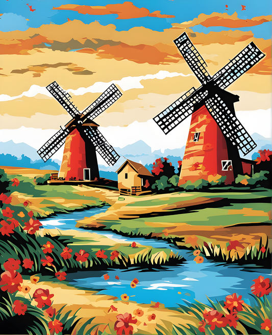 Windmills Collection OD (2) - Van-Go Paint-By-Number Kit