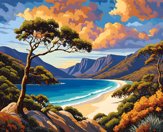 Australia Collection PD (105) - Wineglass Bay, TAS - Van-Go Paint-By-Number