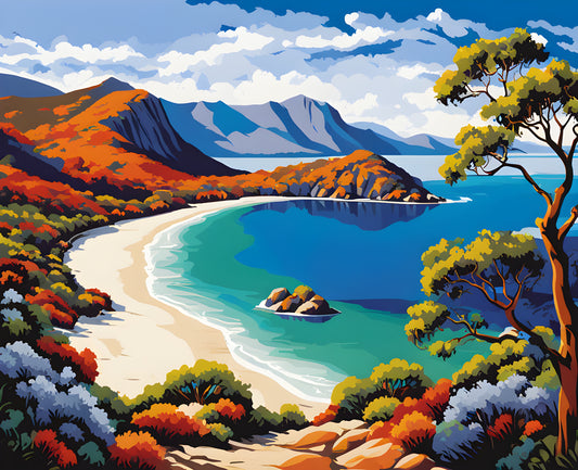 Australia Collection PD (106) - Wineglass Bay, TAS - Van-Go Paint-By-Number